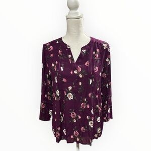 Floral Purple Women's Top Size Small NWOT